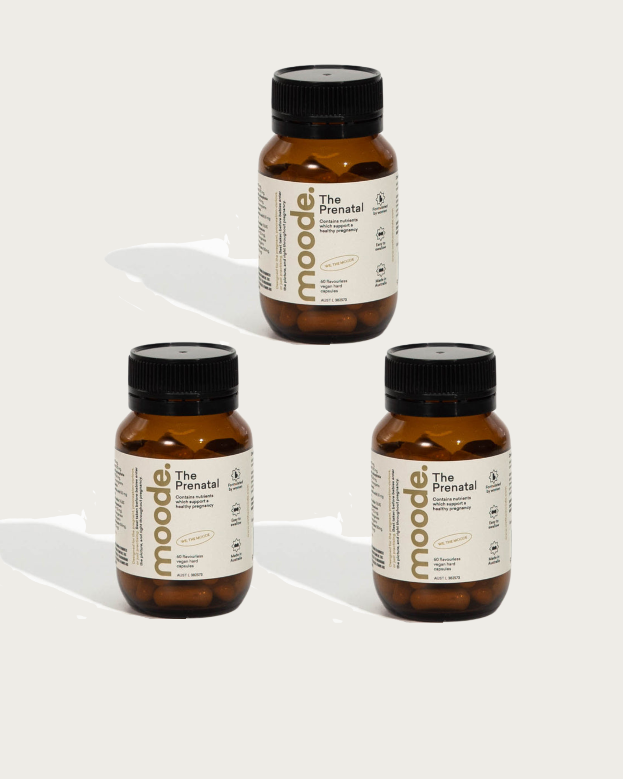 Moode Prenatal Vitamins – 3 Month Supply (3 Bottles) | Best Value Bundle